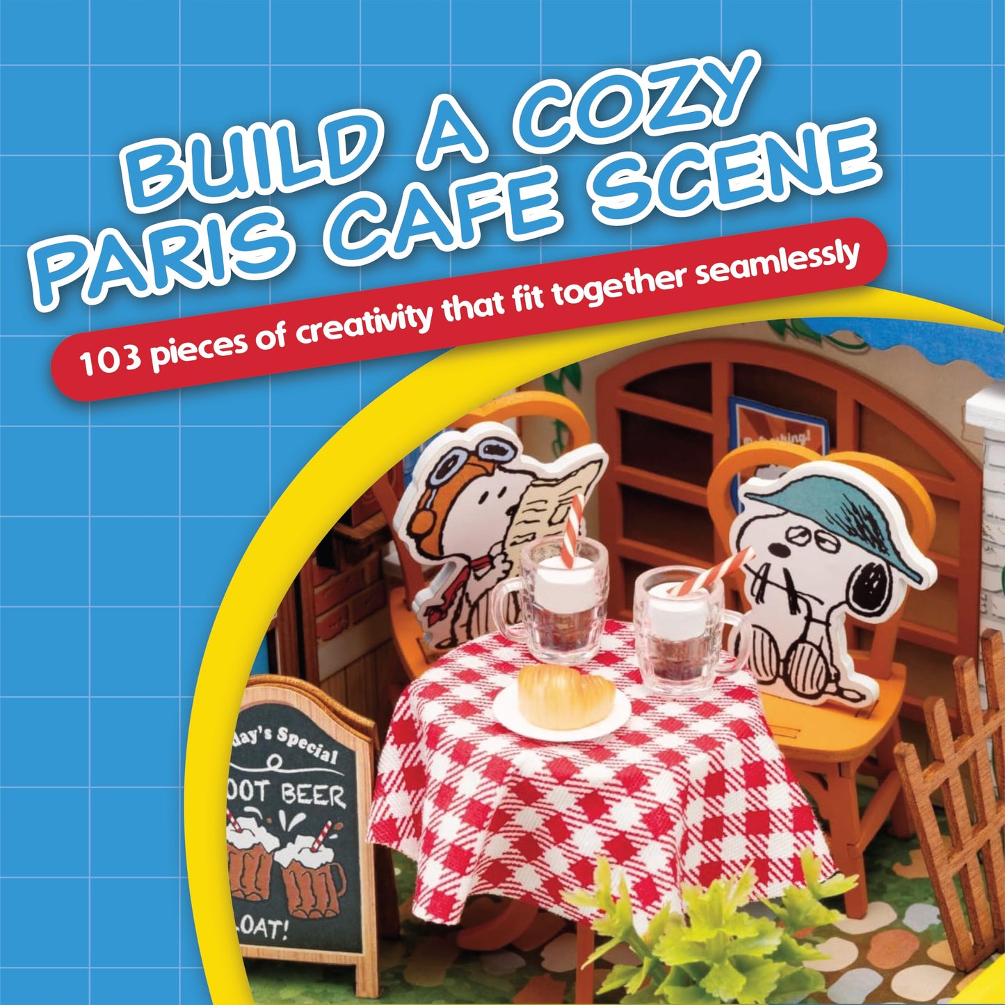 Hands Craft | Peanuts Le Petit Cafe with Snoopy & Spike 3D Puzzle - 103 Pc.