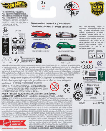 Hot Wheels Premium Car Culture Collectible Toy Car, 1:64 Scale Die-Cast '82 Toyota Supra, World Tour Vehicle with Real Riders Tires