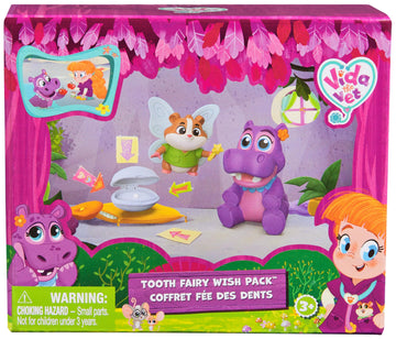 Vida The Vet, Tooth Fairy Wish Pack with Popcorn & Juno Toy Figures with a Tooth in Clam Shell Accessory, Kids Toys for Girls & Boys Ages 3 and up