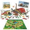 PicassoTiles Dinosaur Play Mat Toys 32pc Dino Playset STEM Activity Learning Kit STEAM Toy with Educational Book, 21 Action Figures T-Rex,