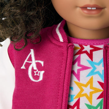 American Girl Truly Me, 18-inch Doll Clothes, AG Star Squad Outfit, with Varsity Jacket, 4 Pieces, Ages 6+