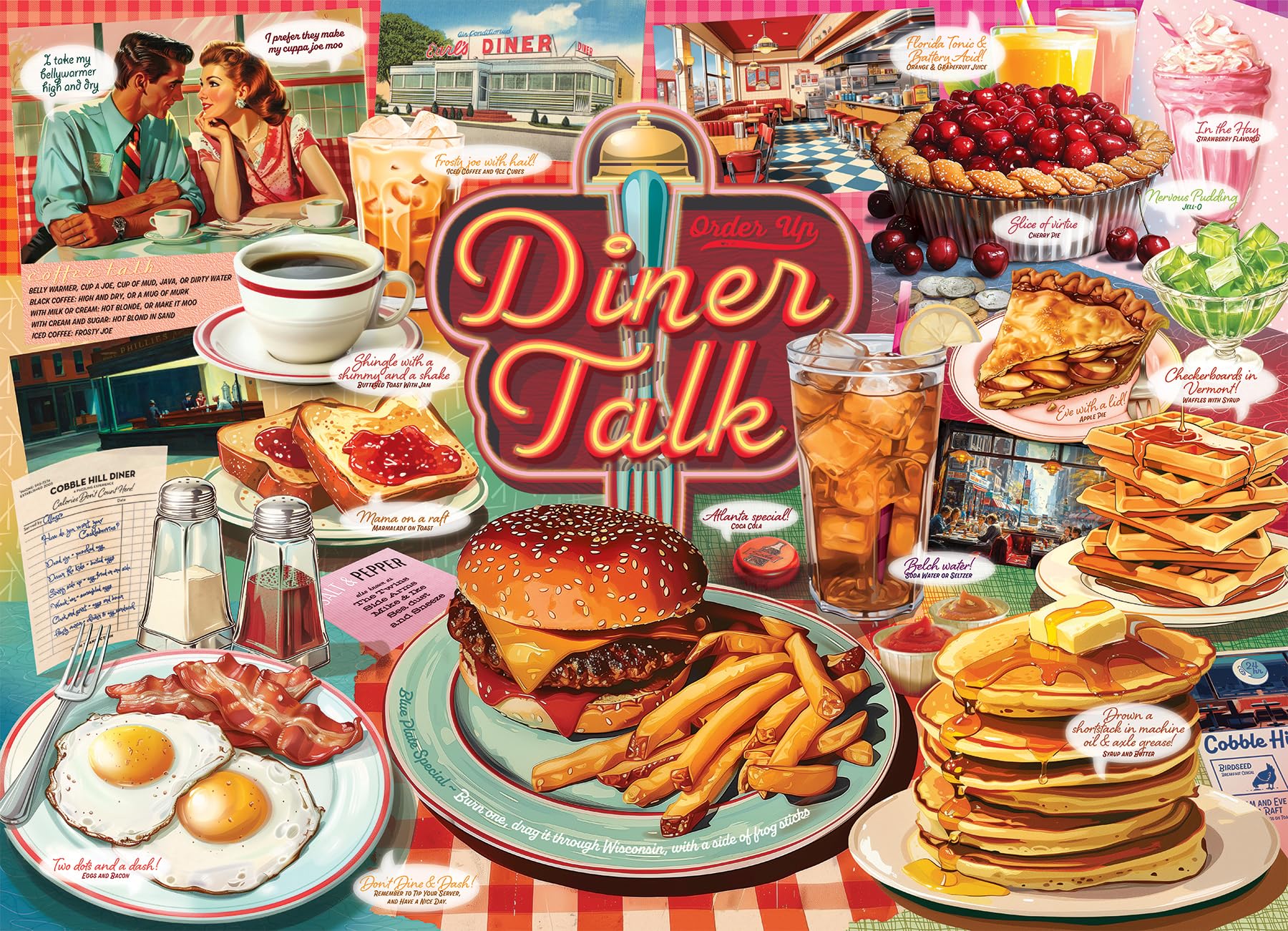 Cobble Hill 500 Piece Puzzle - Diner Talk - Sample Poster Included