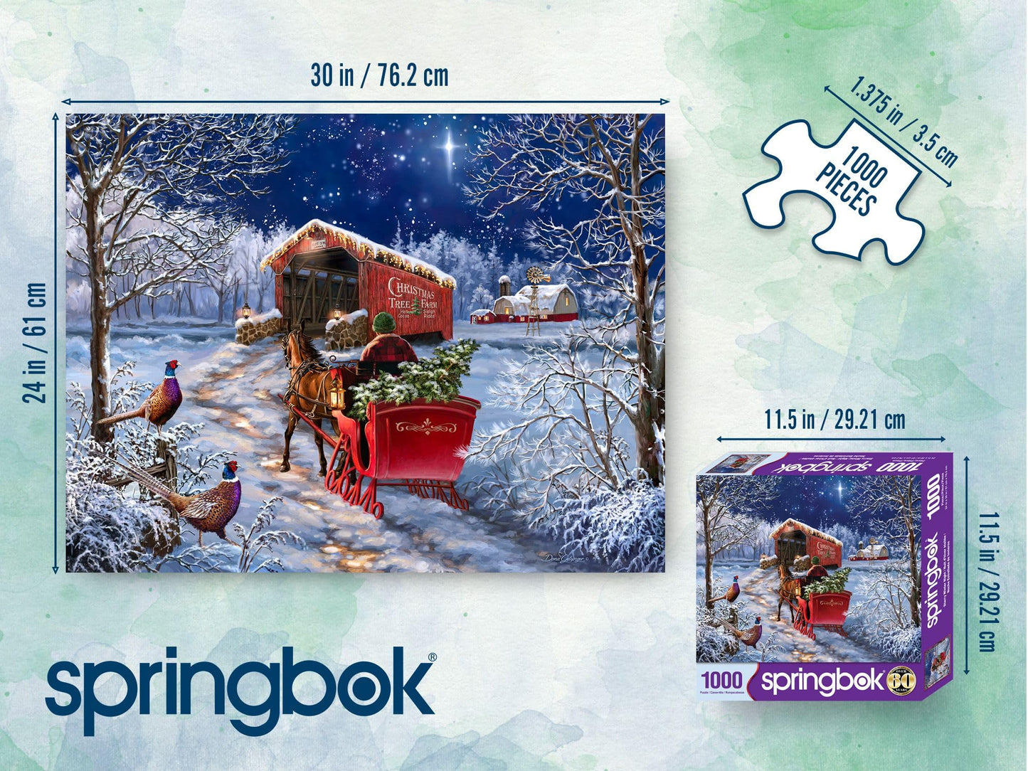 Springbok Starry Winter Night 1000 Piece Jigsaw Puzzle for Adults