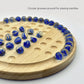 Marble Solitaire Board Game Set - Wooden Round Board with Glass Marbles for Family Game Night, Strategy Puzzle Toys for Adults Kids, Classic Peg