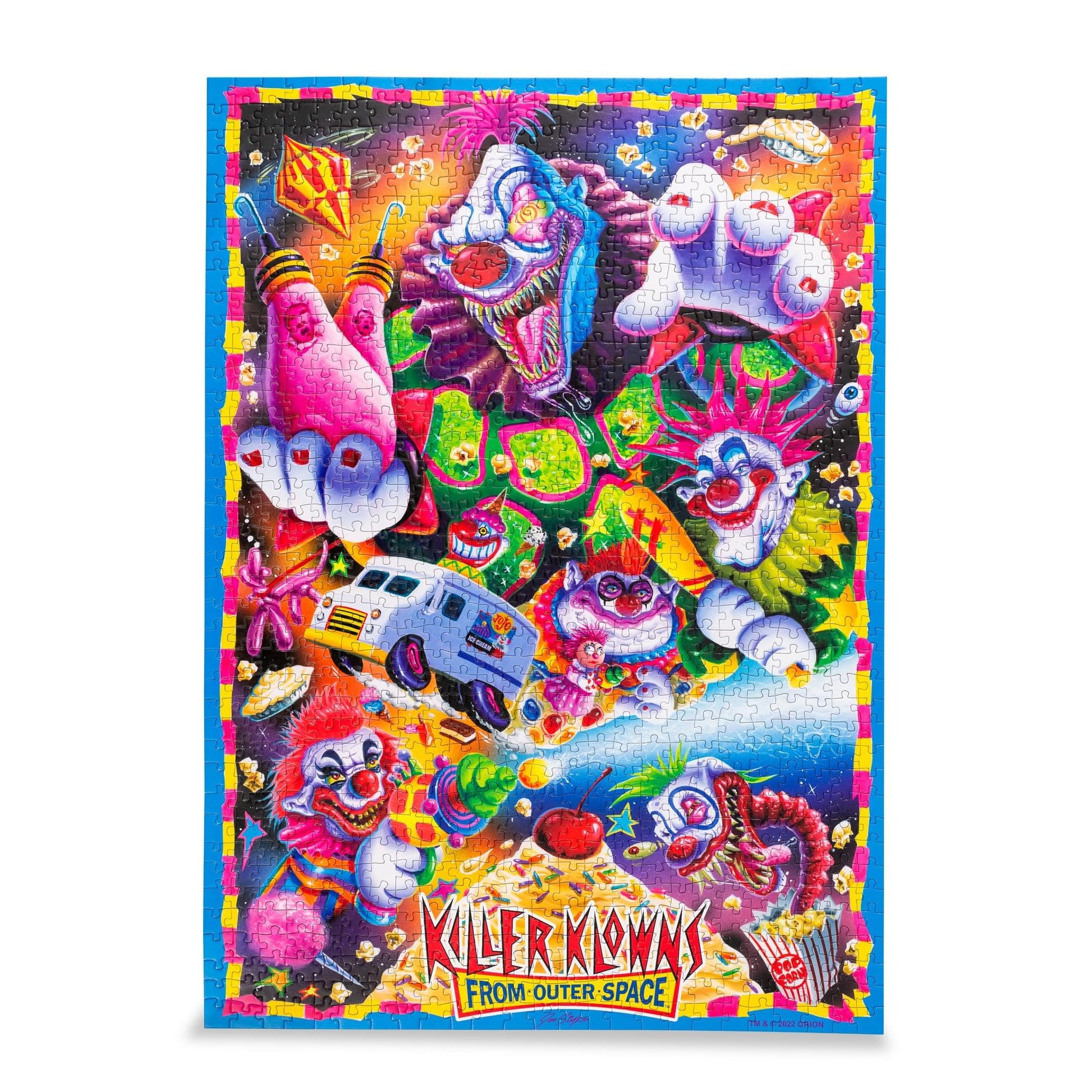 Killer Klowns from Outer Space Illustrated Kollage 1000-Piece Jigsaw Puzzle | Fun Brain Teaser, Toys & Games | 28 x 20 Inches