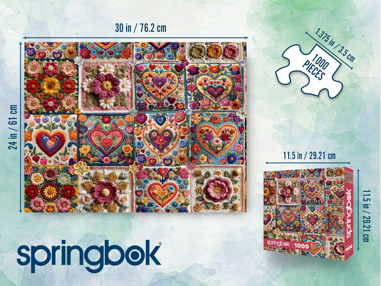 Springbok Crochet Hearts 1000 Piece Jigsaw Puzzle for Adults