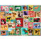 White Mountain 500 Piece Jigsaw Puzzle Fun Animal Collage, Dog Stamps