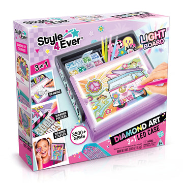 Canal Toys Style 4 Ever Diamond Art Studio. 3 in 1 LED case with Light up Board. Create Drawings, Diamond Posters, and Diamond Stickers. Age 6+