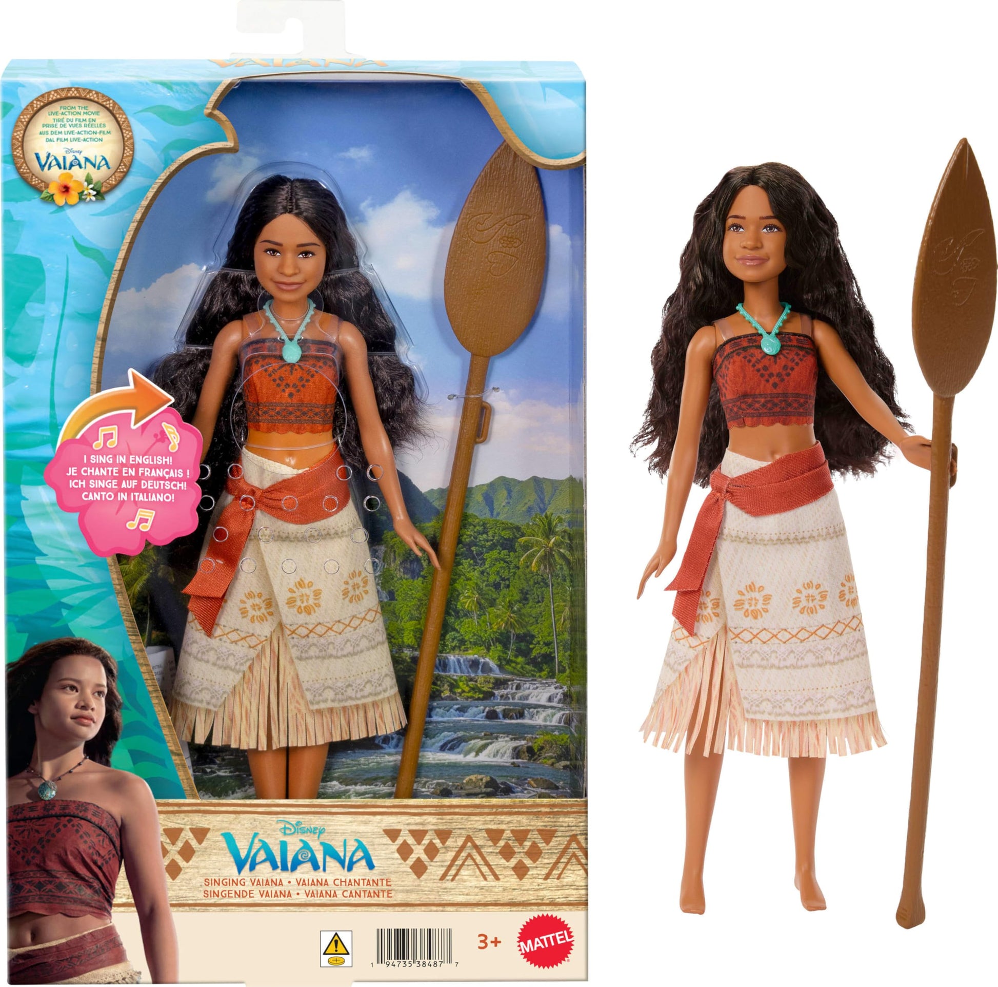 Mattel Disney Singing Moana Doll How Far I'll Go Live Action Movie