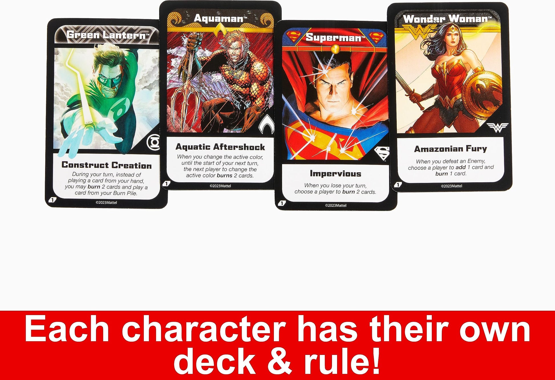 Mattel Games UNO Ultimate DC Card Game for Kids, Fans, Adults & Familiy Night with 4 Character Decks, 4 Collectible Foil Cards & Special Rules
