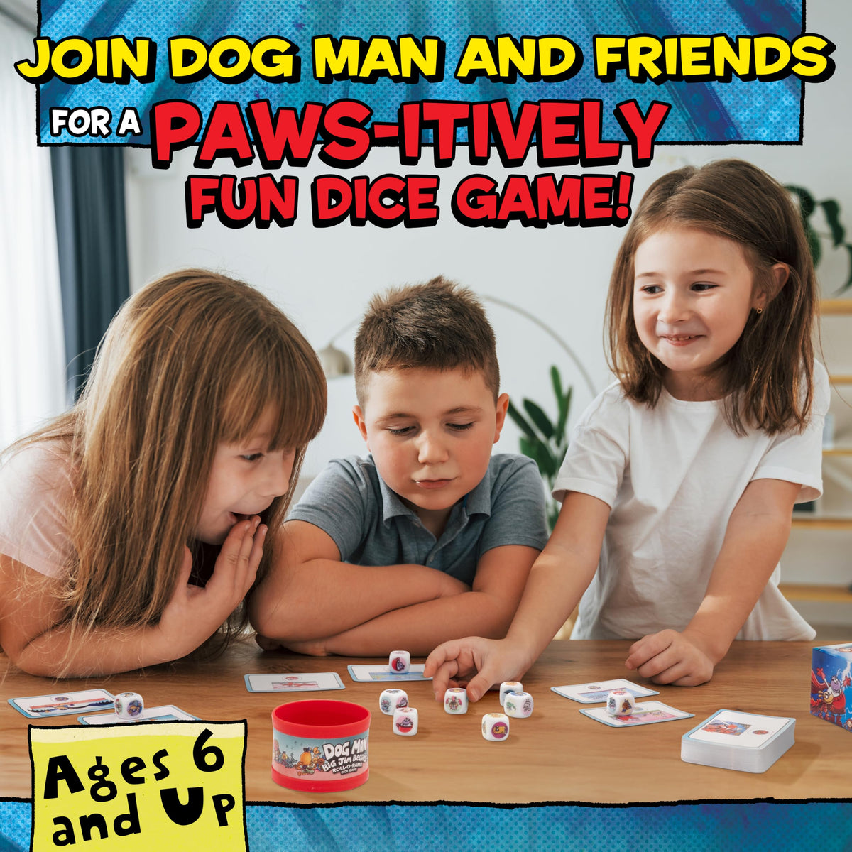 Dog Man Big Jim Begins Roll-O-Rama Dice Game, Family Game, Ages 6+