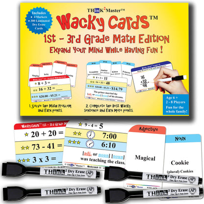 Think2Master Wacky Cards Practicing Math Including Addition, Subtraction & Multiplication.