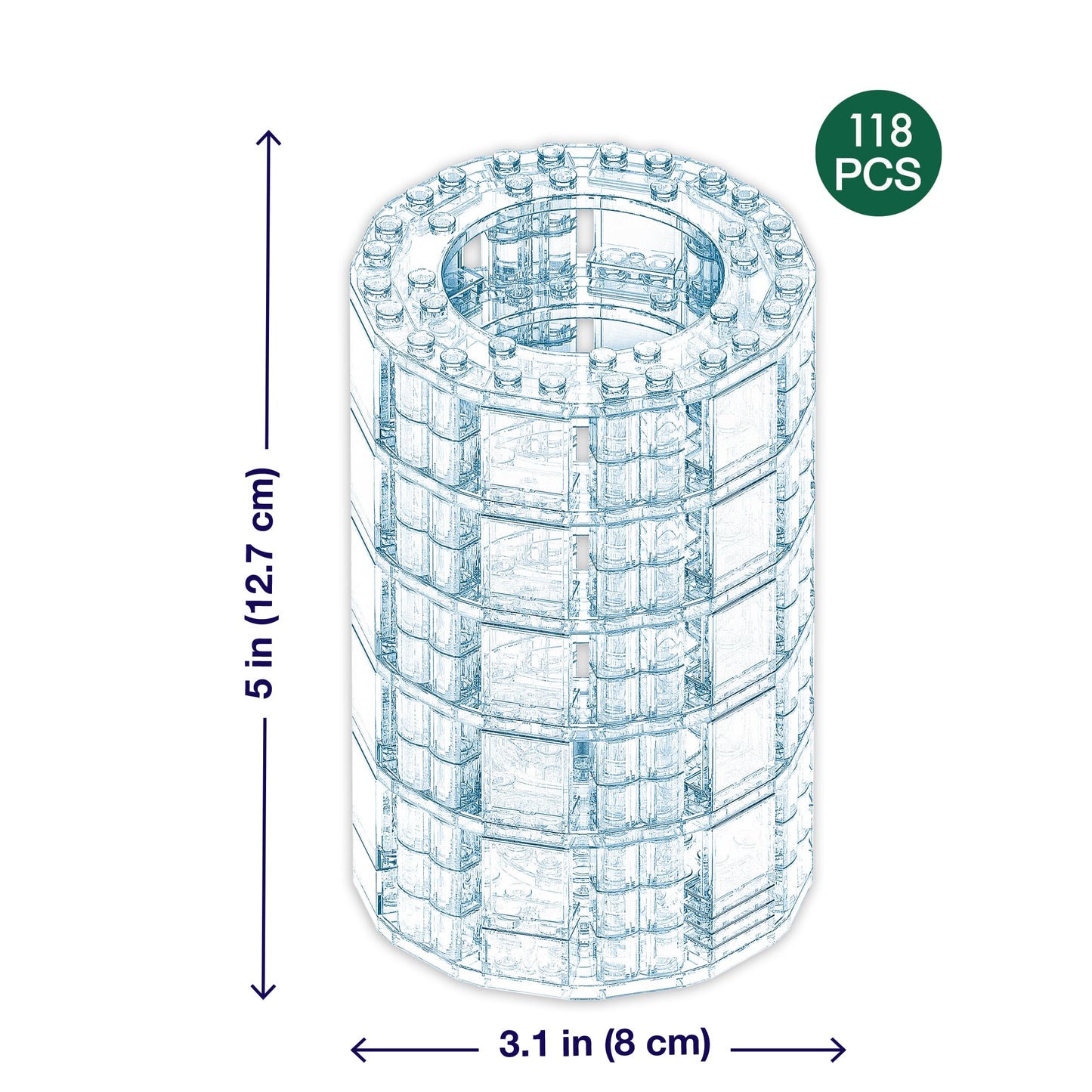 Brickcraft Bricktanicals Crystal Vase Building Set 118pcs Transparent Brick Flower Holder Fits 10 Stems Compatible Botanical Building Blocks Display