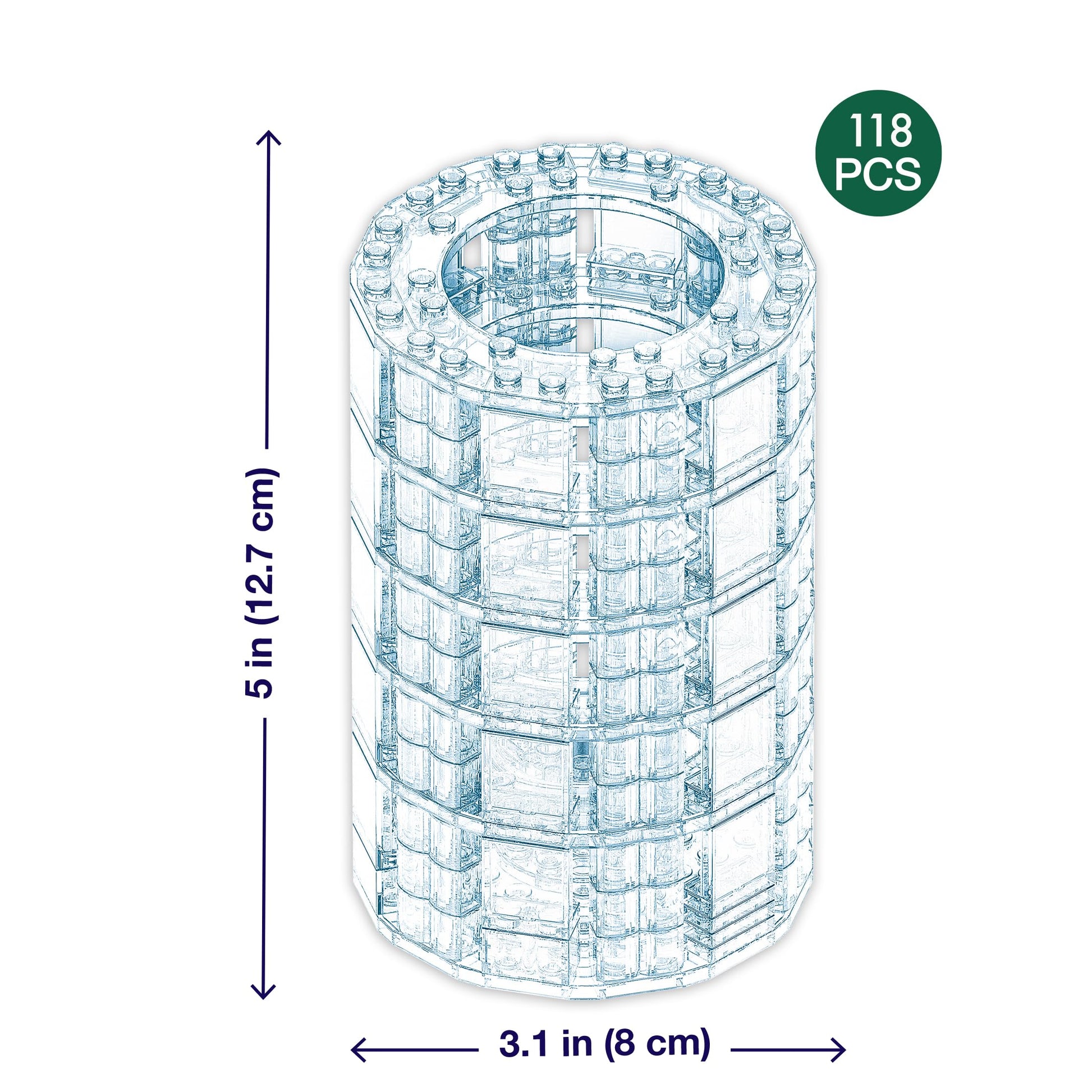 Brickcraft Bricktanicals Crystal Vase Building Set 118pcs Transparent Brick Flower Holder Fits 10 Stems Compatible Botanical Building Blocks Display