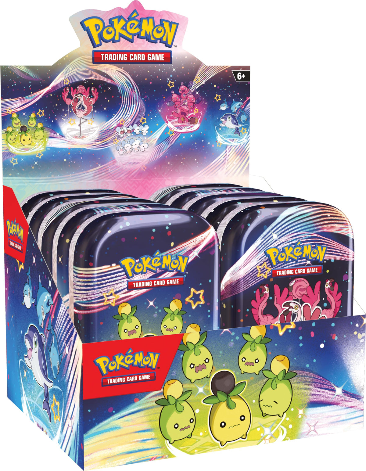 Pokémon TCG - Scarlet & Violet - Paldean Fates Mini Tin (Maushold/Smoliv/Tinkatink/Finizen/Flamigo - 1x Random, Black