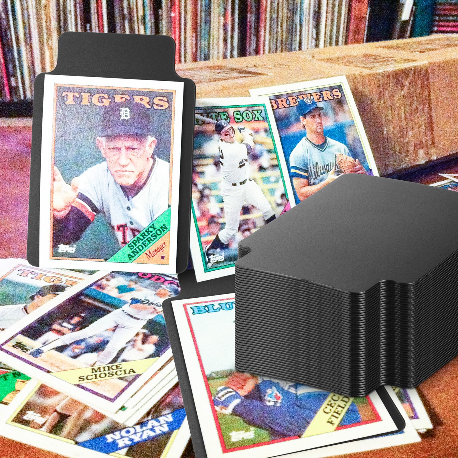 Tall Trading Card Dividers, 0.8MM Thick Card Page Dividers Frosted Card Separator with Tabs Top Loaders Plastic Divider Cards for BCW, Games Sports