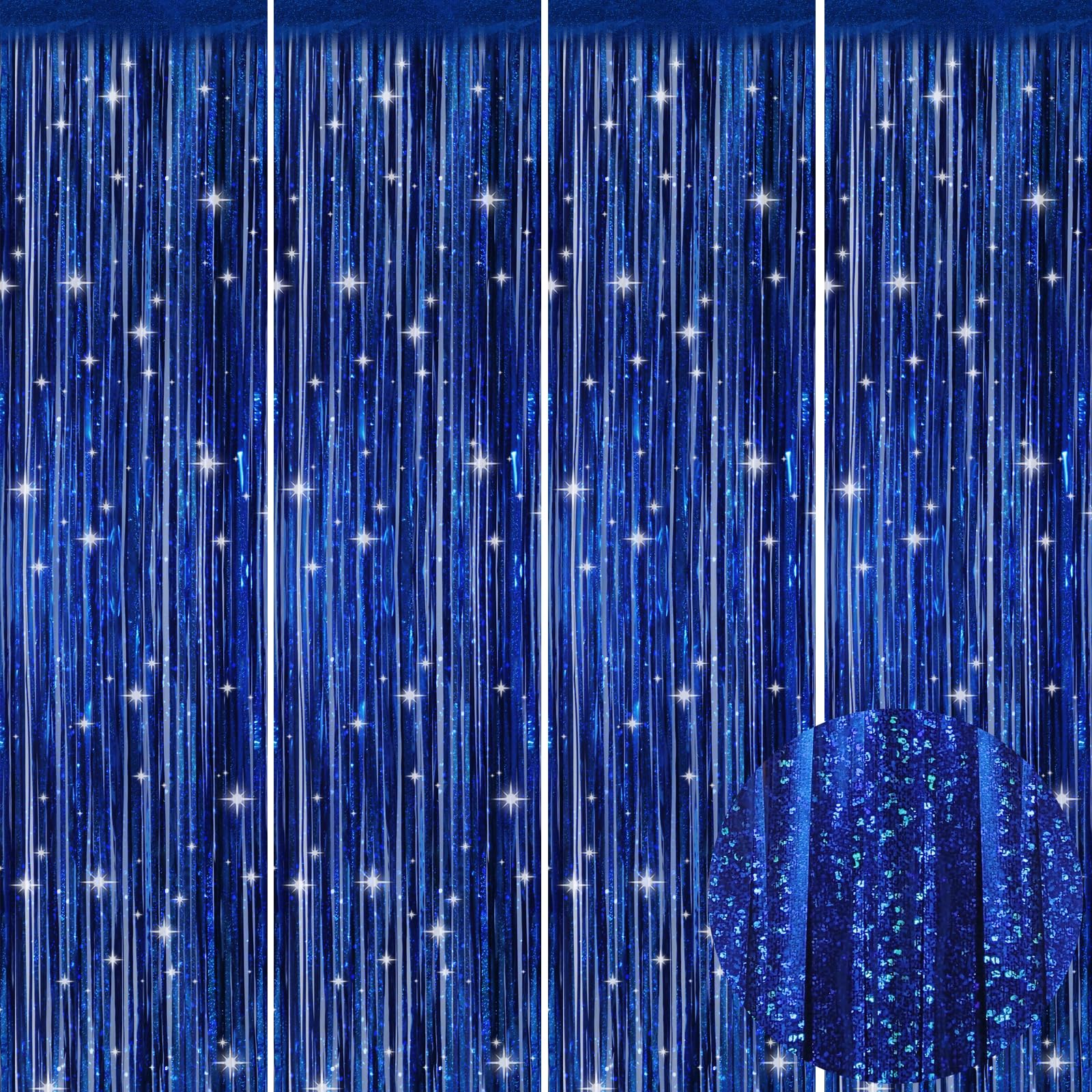 Picoway 4 Pack Foil Fringe Tinsel Backdrop Curtains, Birthday Engagement Bachelorette Party Decorations, Photo Booth Props Door Streamers Curtain