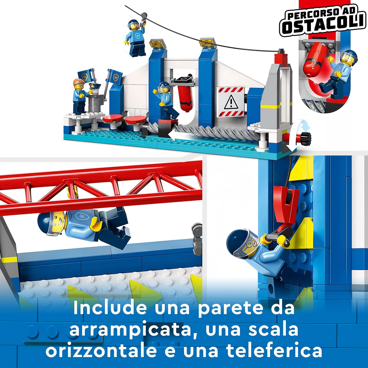 LEGO City Police Training Academy 60372, Station Playset with Obstacle Course, Horse Figure, Quad Bike Toy and 6 Officer Minifigures, for Kids Ages 6