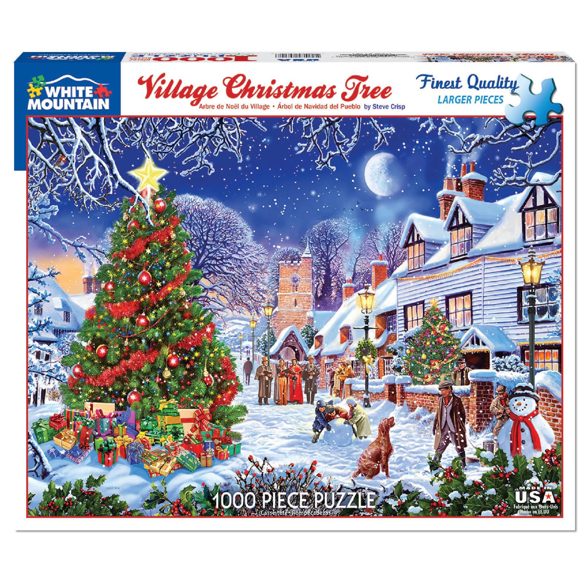 White Mountain 1000 Piece Jigsaw Puzzle, Village Christmas Tree