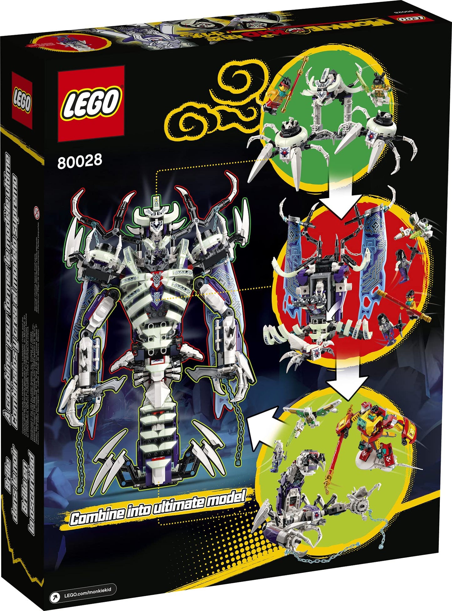 LEGO Monkie Kid The Bone Demon 80028 Creative Toy Building Kit; Awesome Play-as-You-Build Set for Kids (1,375 Pieces)