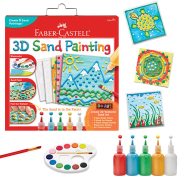 Faber-Castell 3D Sand Painting Kit for Kids: Create 5 Sand Art Pictures, DIY Arts and Crafts for Kids, Art Projects and Gifts for Girls and Boys (Ages
