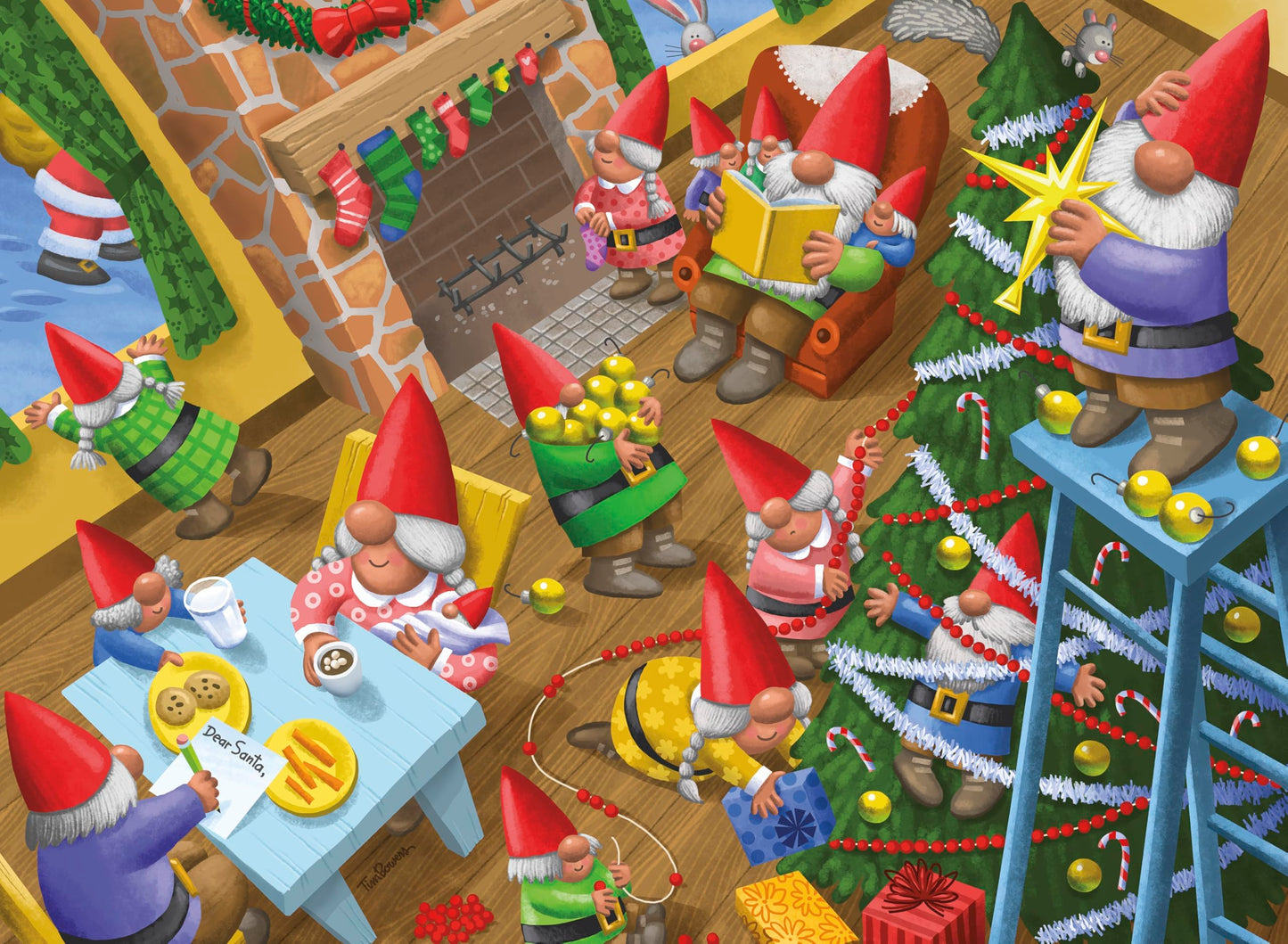Ceaco - Holiday Christmas Time Gnomes - 100 Piece Puzzle for Kids Ages 56+