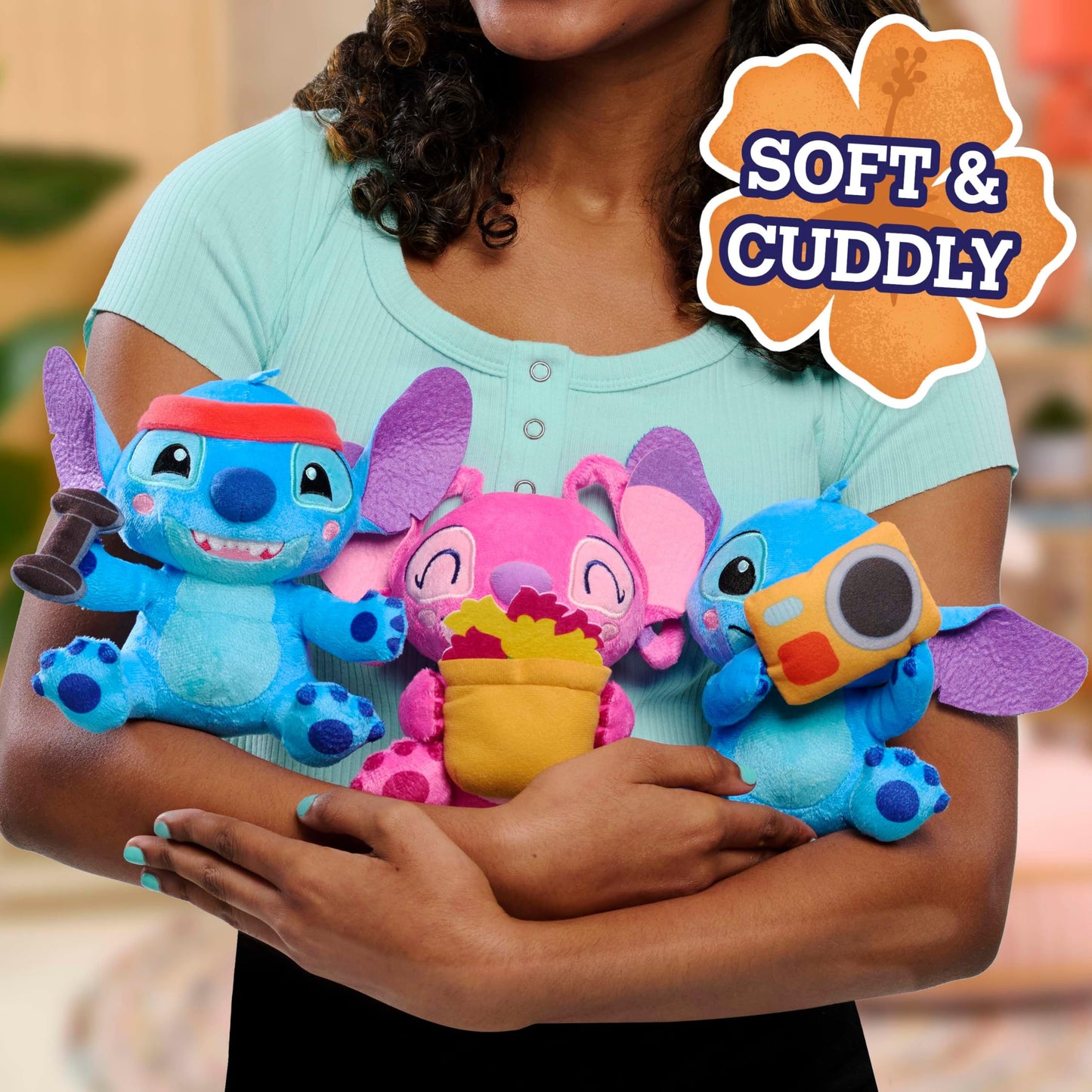Disney Stitch that’s So Stitch Small 7-inch Plush Angel with Flowerpot Stuffed Animal, Soft Material, Kids Toys for Ages 2 Up by Just Play
