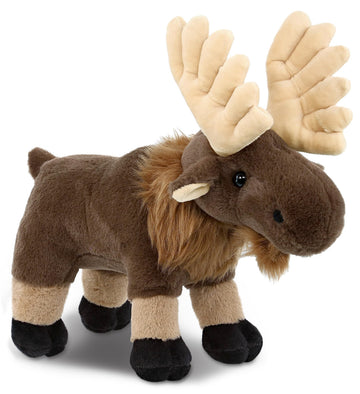 DolliBu Standing Moose Stuffed Animal - Soft Huggable Plush Toy, Adorable Playtime Cuddle Gift, Super Soft Moose Doll for Kids and Adults - 8 inches