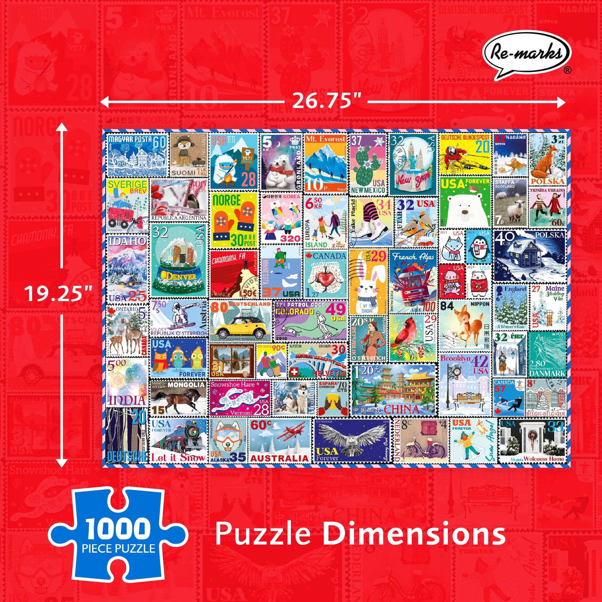 Re-marks Winter Wonderland Puzzle, Collage Puzzle for All Ages, 1000-Piece Christmas Puzzle