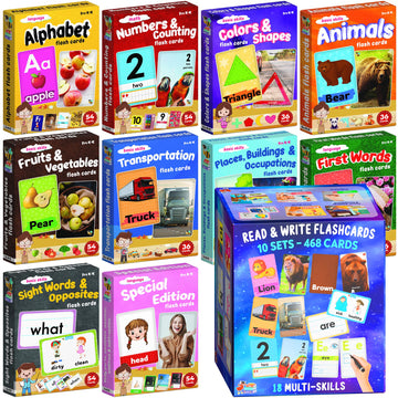 Flash Cards for Toddlers 2-4 Years - Jumbo Learning Box Set with Real Pictures - Alphabet Number Emotions Animal Sight Words Color Shapes - Toddler