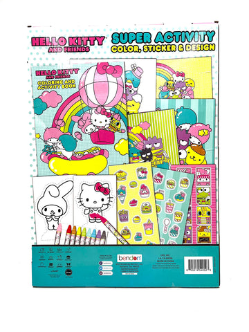 Hello Kitty Super Acitivty Set for Kids, Girls - Bundle with Color, Sticker, Posters and Design