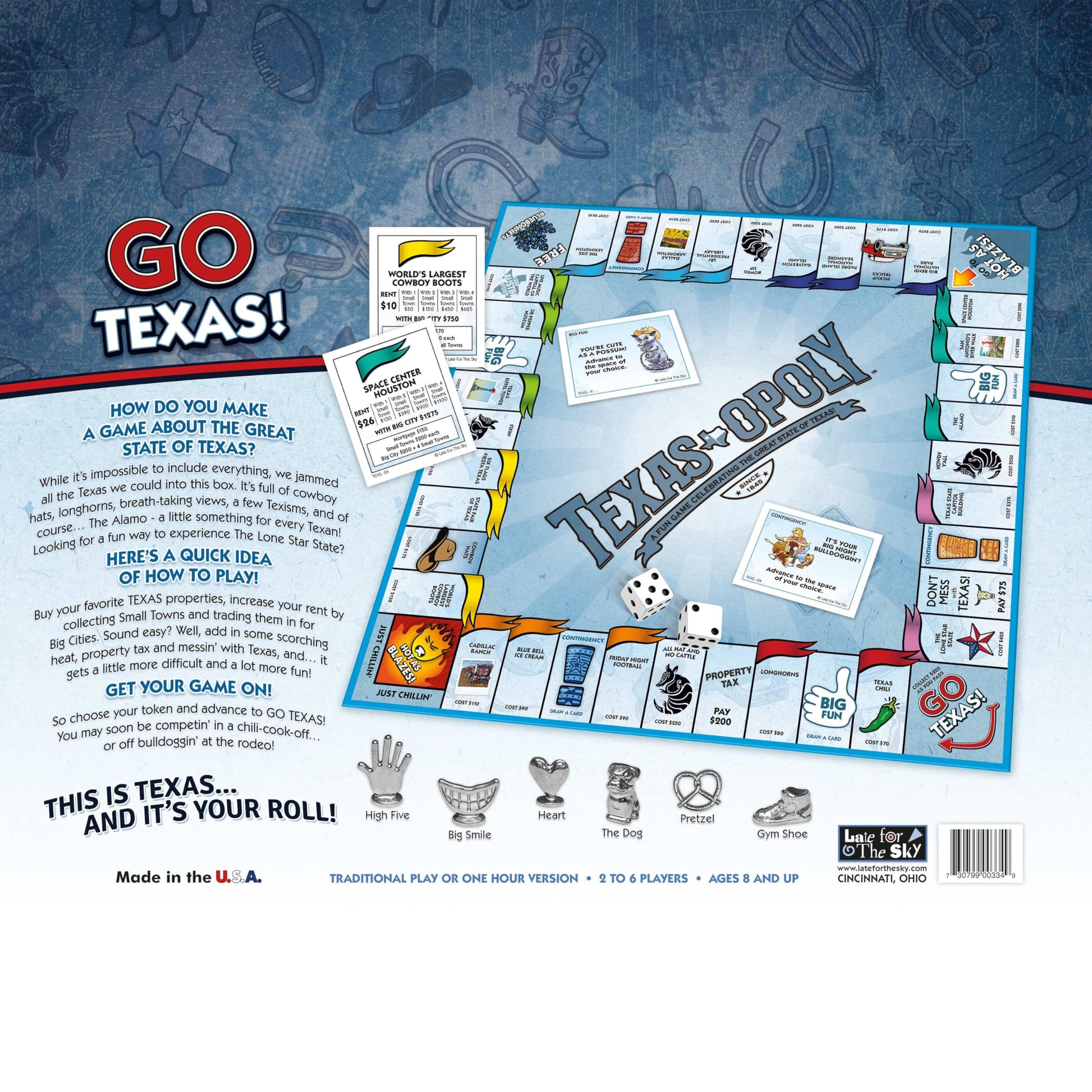 Late for the Sky Texas-opoly Game, 96 months to 9600 months