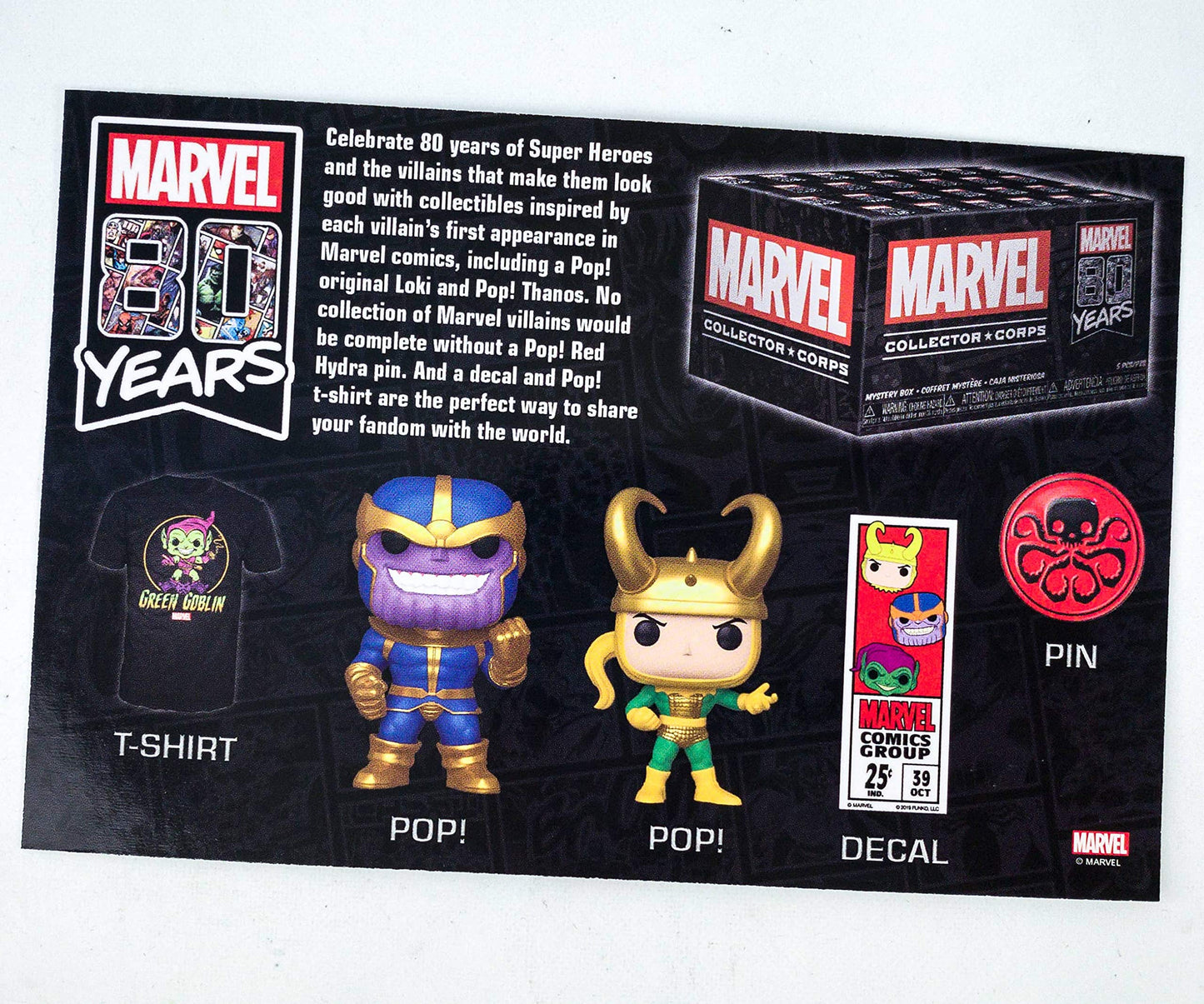 Funko Marvel Collector Corps Subscription Box, Marvel 80th Anniversay Theme, September 2019, XL T-Shirt