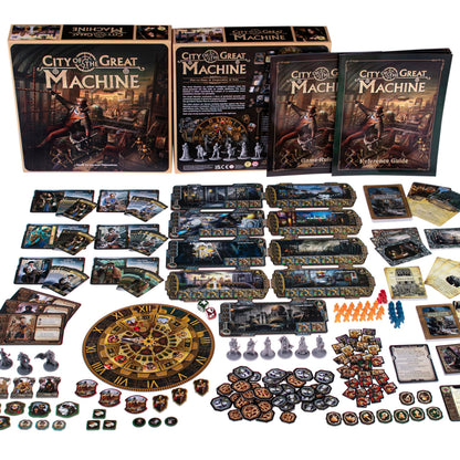 CrowD Games | City of The Great Machine Board Game | 1-4 Players | Ages 14 and up | Steampunk | One-vs-Many | Hidden Movement | Cooperative Board