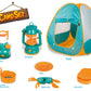 Kids Camping Set with Pop Up Tent - Little Explorers Playhouse Toddler Toys for Boys with Camp Gear for Children Indoor Outdoor Pretend Play