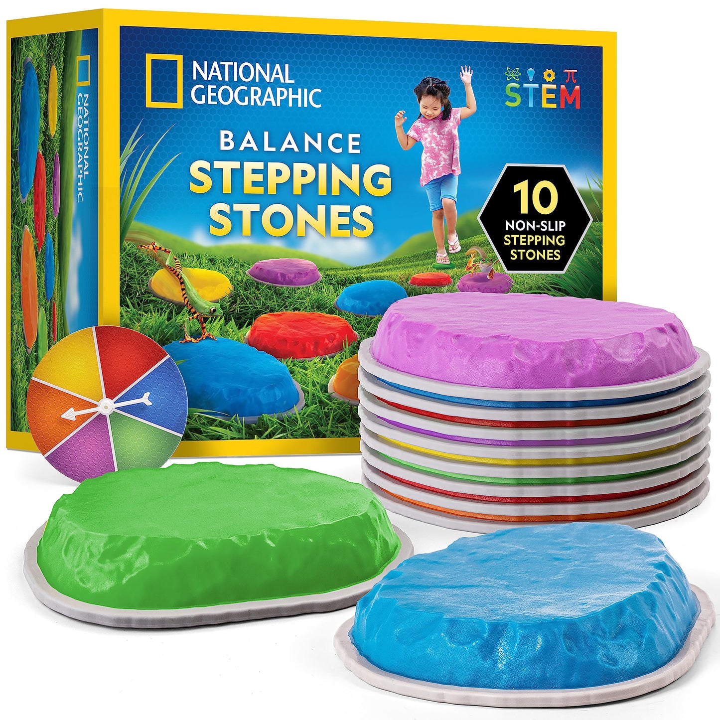 National Geographic 10-Piece Balance Stepping Stones Set for Kids