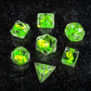 FanRoll Dragon StormTM Inclusion Resin Dice Set: Green Dragon