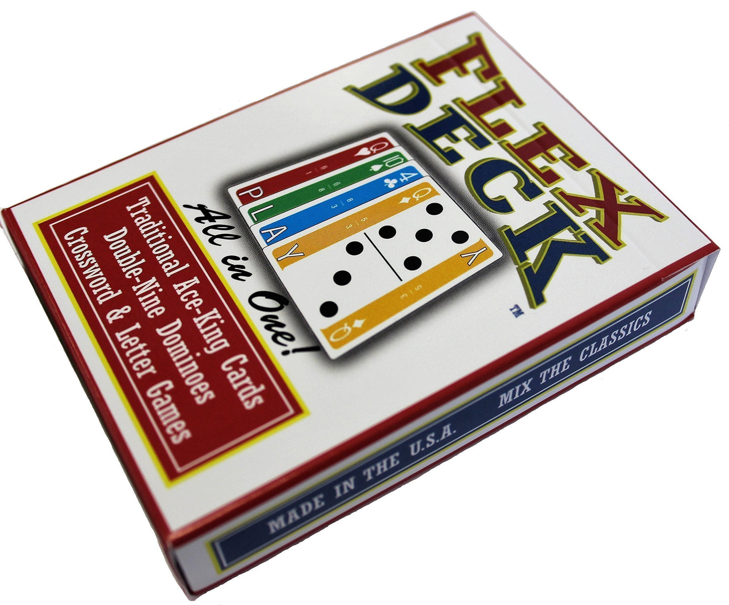 Flex Deck Playing Cards 3 in 1 Travel Game Deck with Card Games Domino Play and Word Games Compact Family Game for Camping Road Trips Classroom