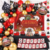 Casino Theme Party Decorations, happy Birthday banner, Las Vegas Party Decorations, casino Backdrop, Casino birthday Honeycomb Centerpieces, casino