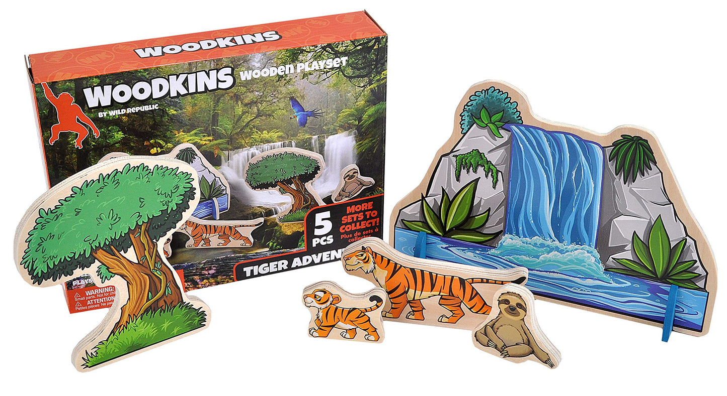 Wild Republic Woodkins Rainforest Wooden Playset - 11"