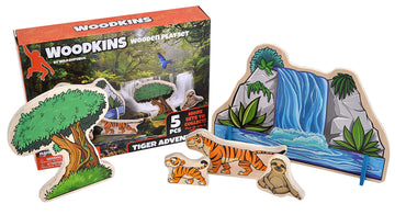 Wild Republic Woodkins Rainforest Wooden Playset - 11"