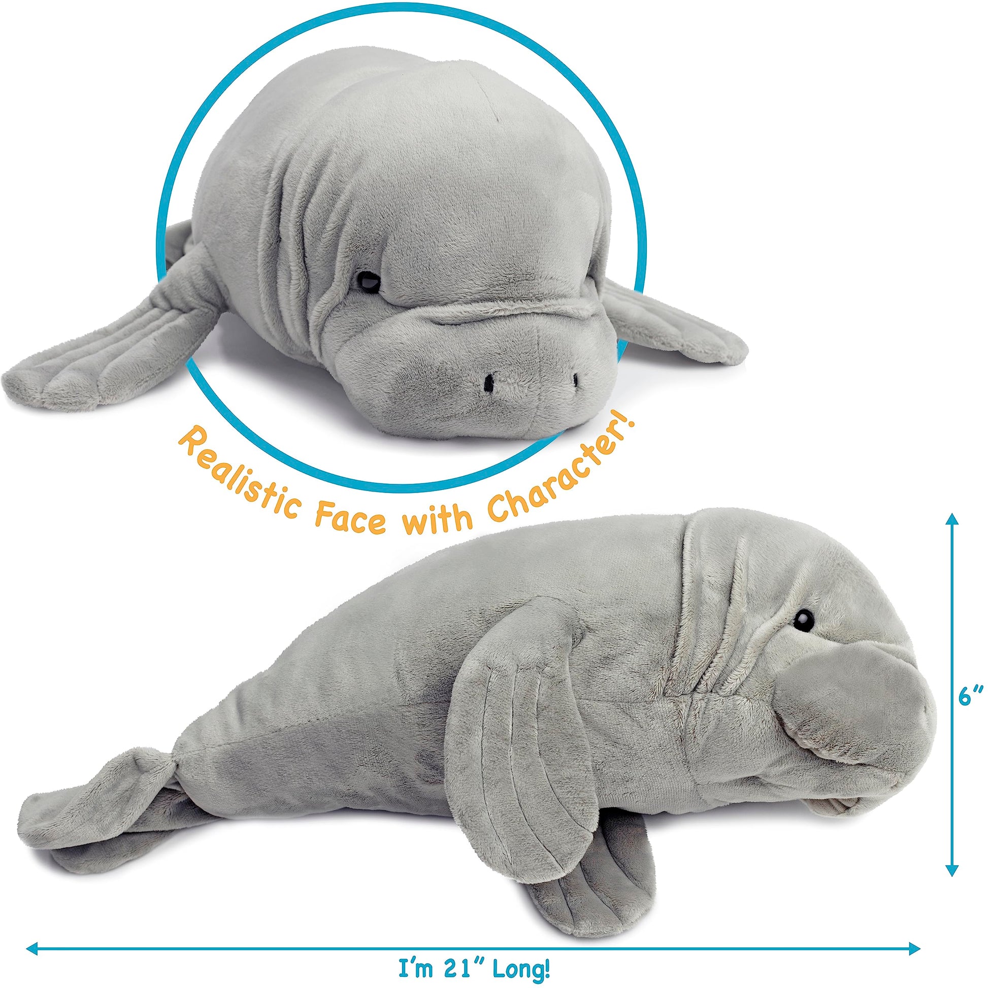 TigerHart Morgan The Manatee - 21 Inch Stuffed Animal Plush (New Edition)