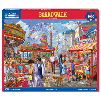White Mountain 1000 Piece Jigsaw Puzzle Classic Summer Carnival, Boardwalk