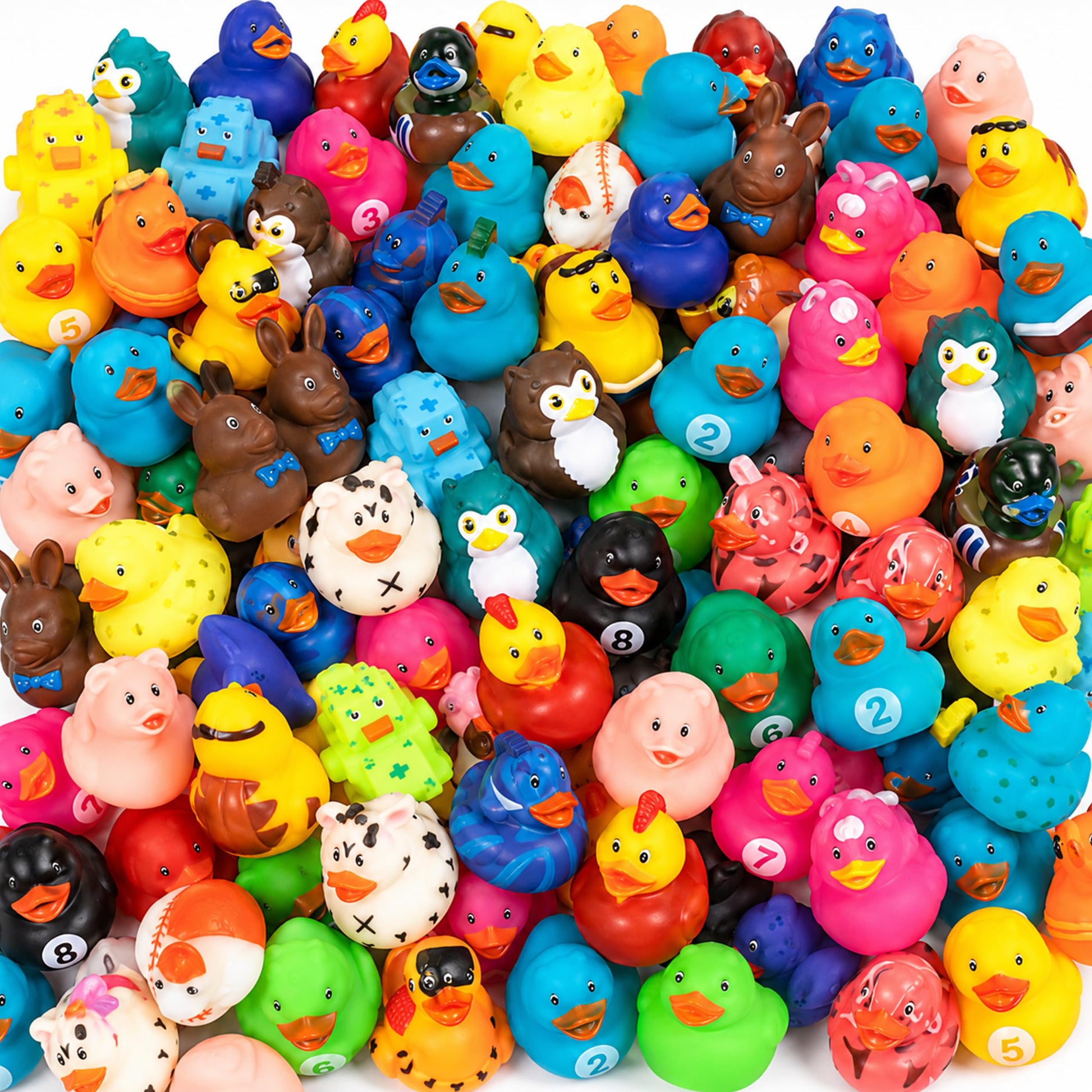 Kangaroo Mini Rubber Ducks Bulk Pack of 100 - Floating Baby Bath Toys for Kids - Classroom Rewards - Pool Party & Birthday Party Favors for Kid