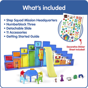 hand2mind Step Squad Mission Headquarters Playset - TV Show Action Figure Playset with 11 Accessories, Counting and Number Toys, for Toddlers and Kids