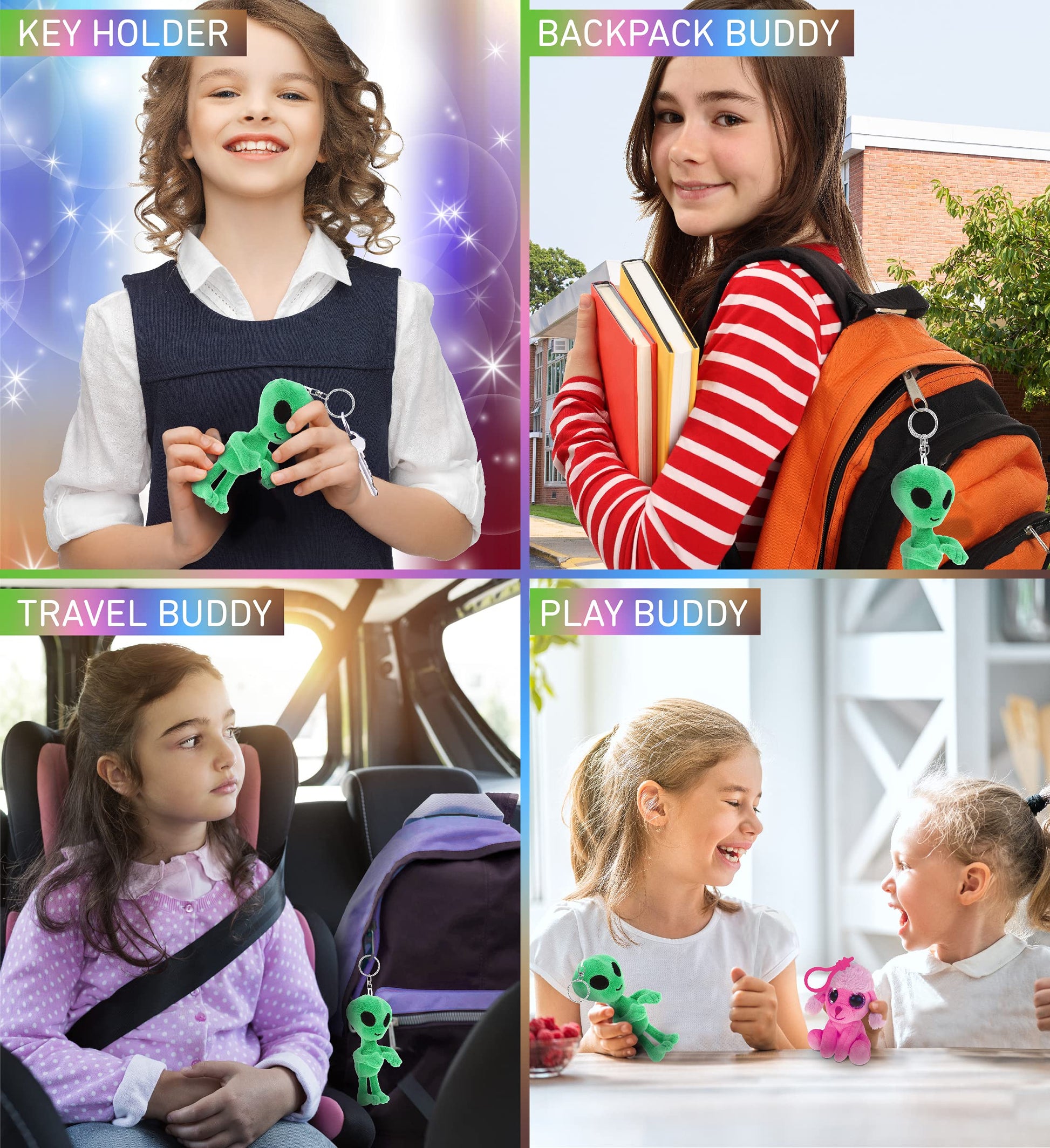 DolliBu Green Alien Cute Accessories - Space Alien Charms for Girls & Boys - 5 Inches