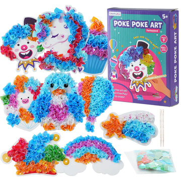 Poke Art Kit for Girls Ages 4-8 | Princess Theme DIY Craft Kit | Mess-Free Fabric Puncture Painting | Creative Activity Gift for 6-12 Year Old Girls |