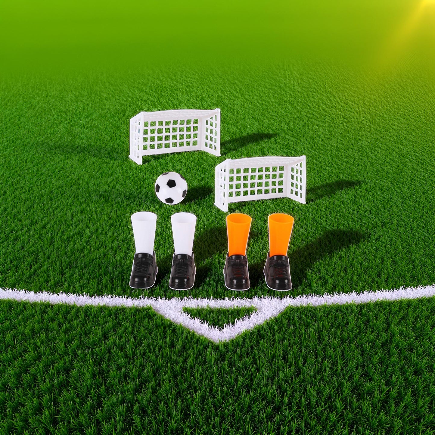 Jowxsx 1 Set Finger Soccer Game Finger Footballs Match Funny Finger Table Game Set with Two Goals for Fans Club Party Gifts Football Products Soccer