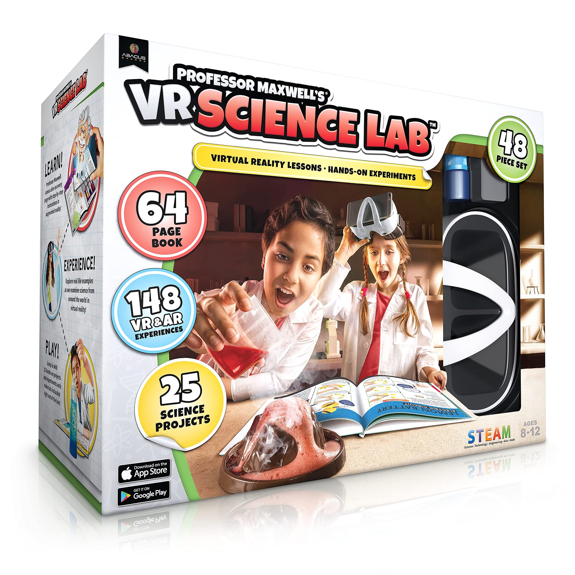 Professor Maxwell's VR Science Lab - Virtual Reality Kids Science Kit, Book and Interactive STEM Learning Activity Set (Full Version - Includes