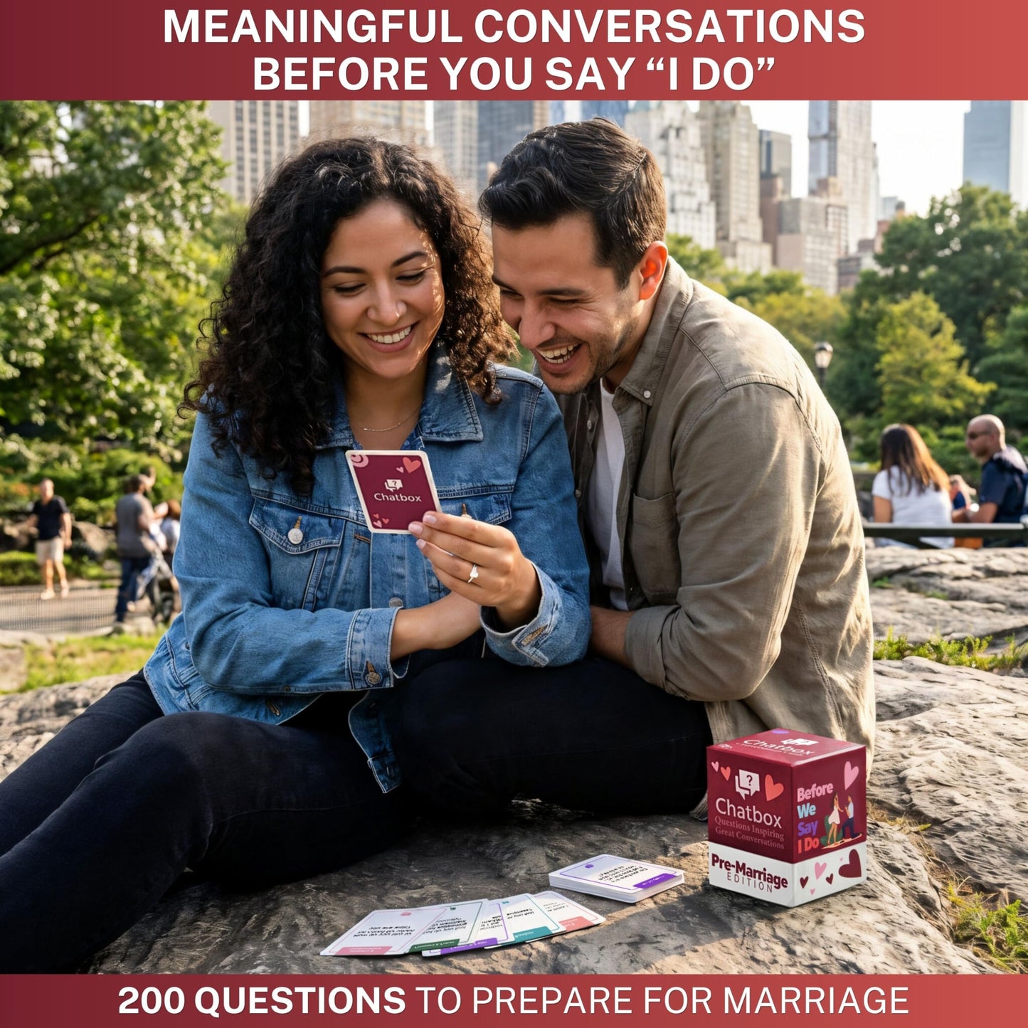 Chatbox Pre Marriage Edition Conversation Card Game for Couples, Meaningful Questions to Build Communication and Trust Before Marriage, Couples Card